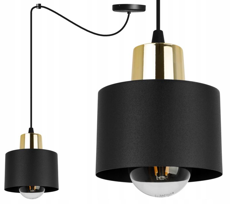 Lampa sufitowa wisząca Light Home LH Spider Panta 1x E27 60W czarny/złoty 1szt.