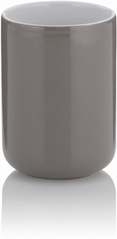 Kubek na szczoteczki Kela Isabella szary 7,5x10 cm ceramika 1 szt.
