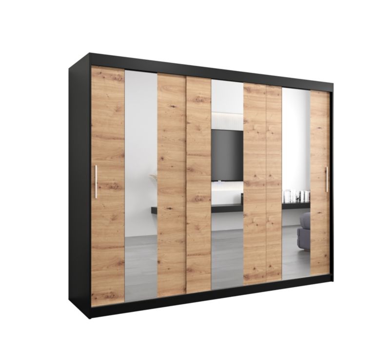 Szafa przesuwna Garderoba Abiks POLE 250 czarny/artisan 1 szt.