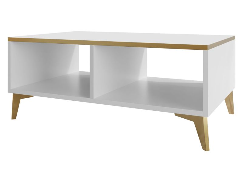 Stolik kawowy MIRJAN 24 nowoczesny Ountra biały/złoty 1 szt.