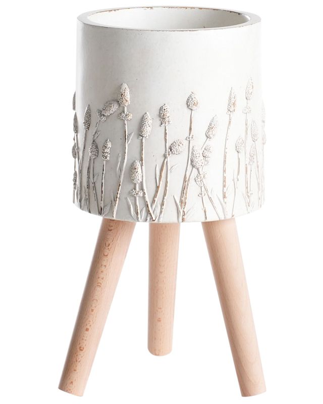 Doniczka na nóżkach Janina Ceramika 24 cm Złamana biel 1 szt.