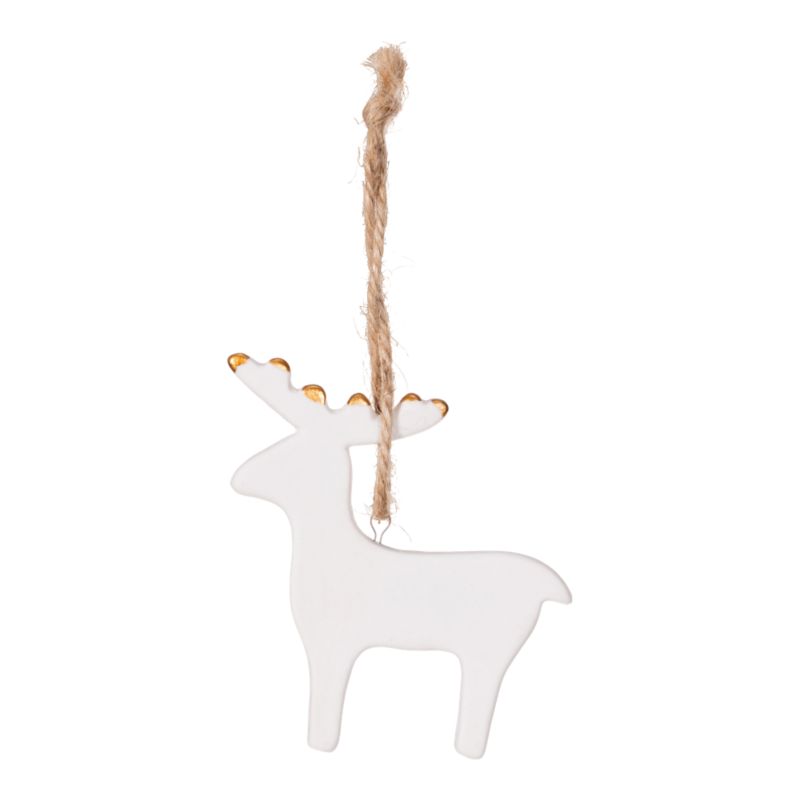 Zawieszka ceramiczny renifer biały