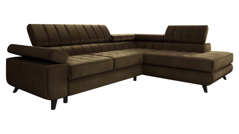 Narożnik z funkcją spania MIRJAN 24 Nord prawy ciemny brąz 1 szt.