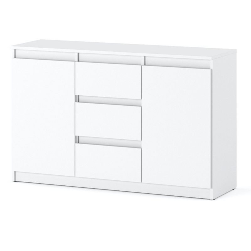 Komoda Hurtownia-Mebli Szuflady 3 Agnes 2D3SZ 120cm Biały Mat Biały Mat 120x35x75 cm 1szt.