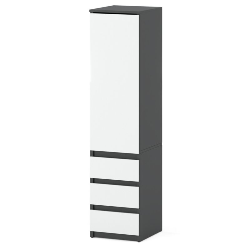 Szafa Hurtownia-Mebli Szuflady 3 Posti 40 3sz 40cm Szary Mat Biały Mat 40x50x180 cm 1szt.