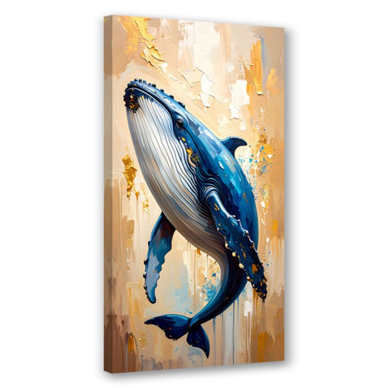 Obraz nowoczesny do salonu biura Feeby Wieloryb Ssaki Ocean Zwierzęta 60x120cm 1szt