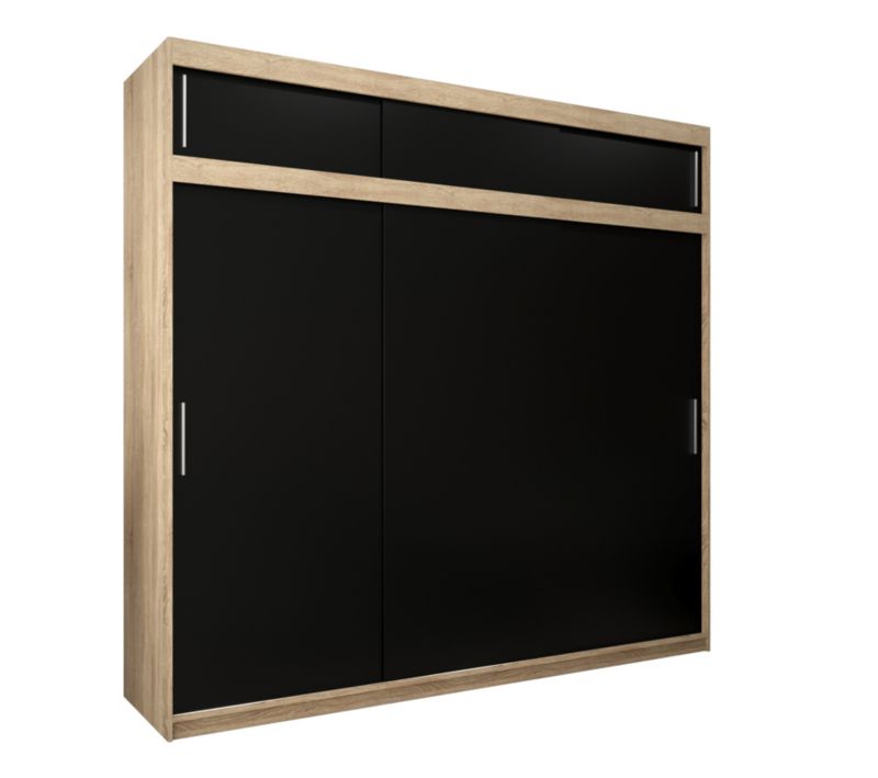 Szafa przesuwna Garderoba Abiks Tokyo 250 sonoma + czarny z nadstawką 1 szt.