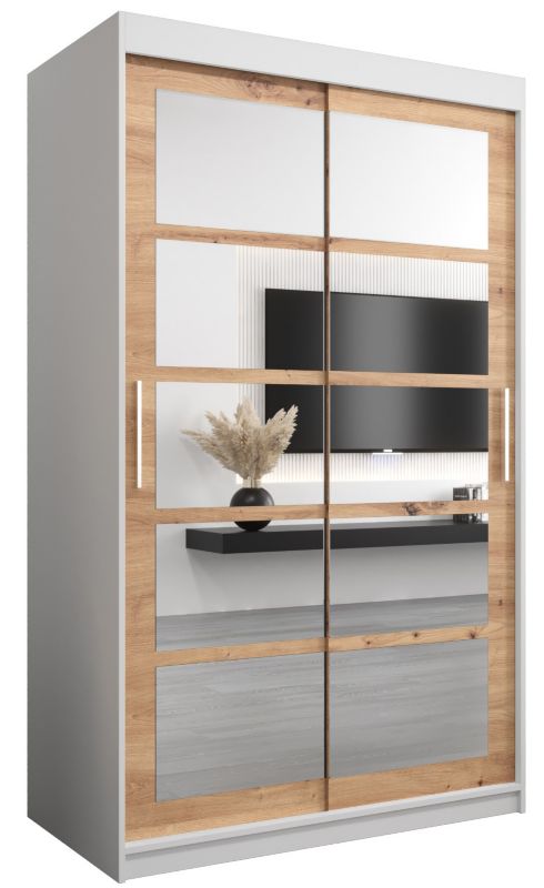 Szafa przesuwna Abiks ROMA 2 120 biały mat + artisan 1 szt.