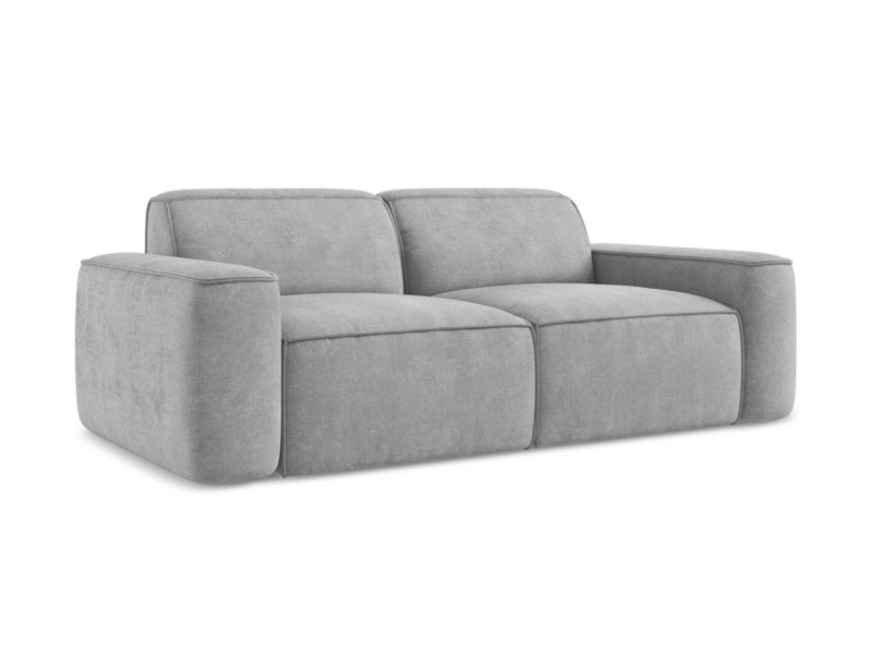 3-osobowa kanapa modułowa LaMiaSofa MELISSA z tkaniny szenilowej 204x102 cm jasny szary 1 szt.