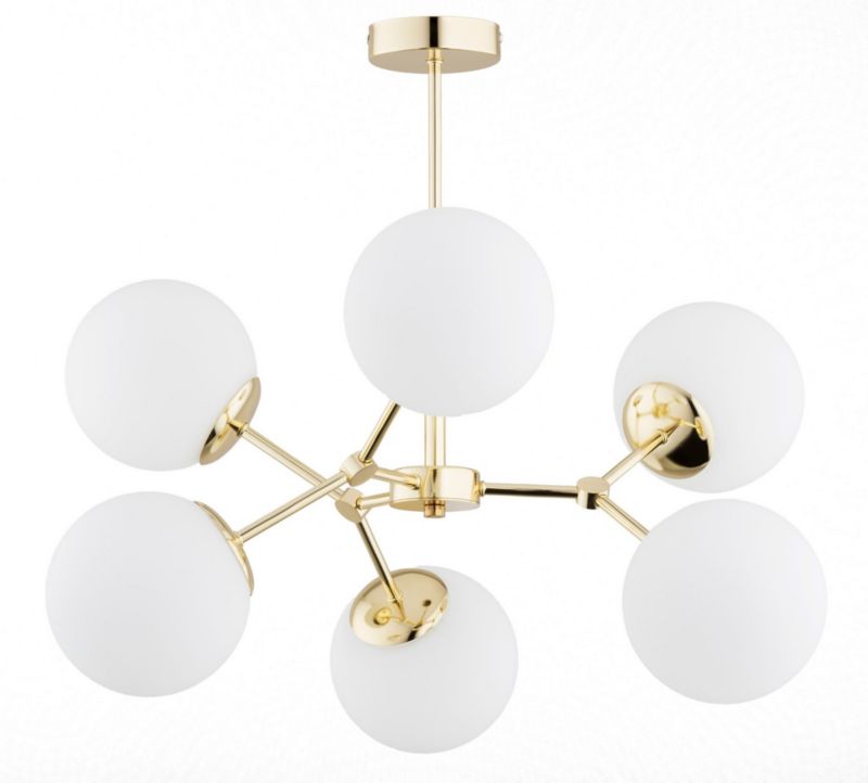 Żyrandol Alfa Foton złoto-biały wym: 51 x 58 x 58 cm 6xE14 x 40W 1 szt.