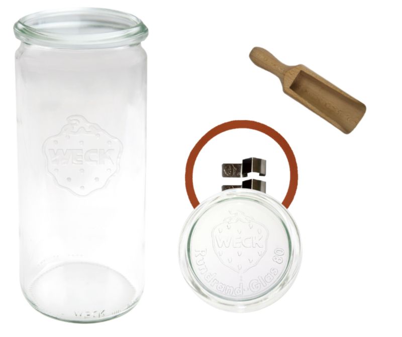 Słoik MODO24 Weck 1040 ml fi 80 cylinder szklane wieko gumka 1 kpl.