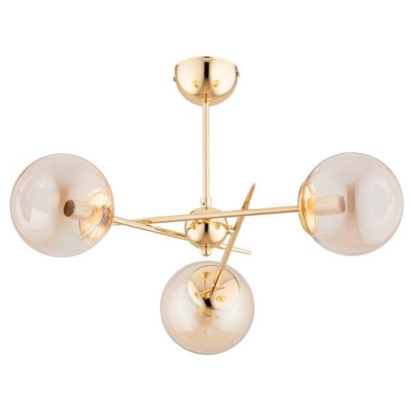 Lampa sufitowa wisząca Alfa Primery 5242 złoto-bursztynowy nowoczesna 3xE14 x 10W 1 szt.