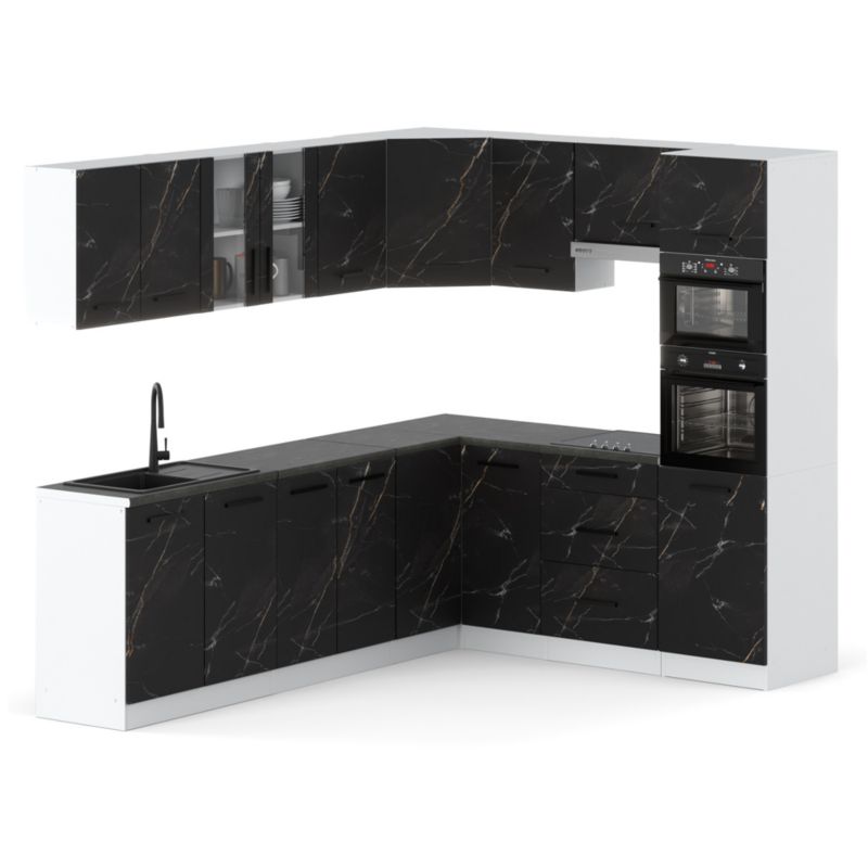 Zestaw Kuchenny Hurtownia-Mebli Z Blatem Kuchnia Marra Narozna 460cm Biały Mat San Sebastian 460x47x145 cm 1szt.