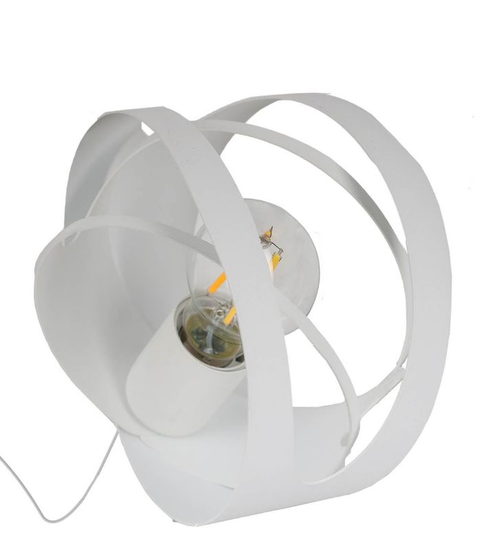 Lampa stołowa Lampex Ringo biała 1 x E27 x 60W IP20 wym: 17 x 17 cm metal - 1 szt.