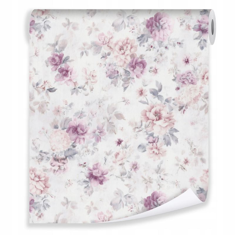 Tapeta WALLARENA Do Sypialni Salonu Na Flizelinie Kwiaty Romantyczna Róże Różowy 50x1000 cm T15804VE 1 szt.