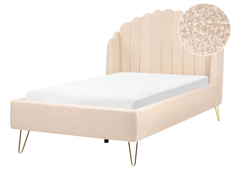 Łóżko Boucle Ambillou 120 x 200 cm Beżowy 1 szt.