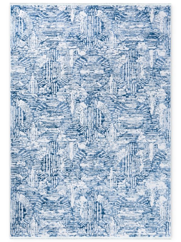 Dywan wewnętrzny Sicilia NS03A prostokąt Mazovia 80x 300 cm niebieski motyw geometryczny krótki włos 1 szt.