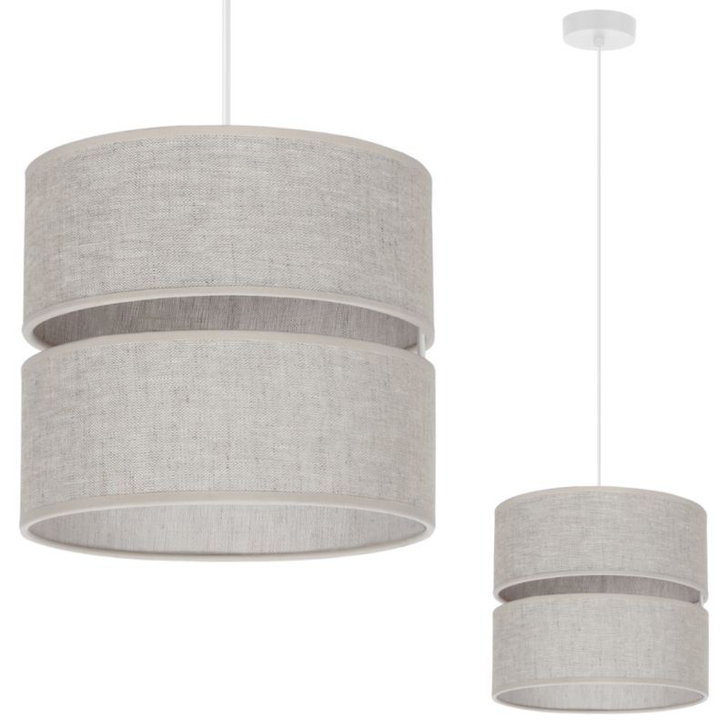 Lampa sufitowa wisząca Light Home LH Len Duo 1x E27 60W biały/beżowy 1szt.