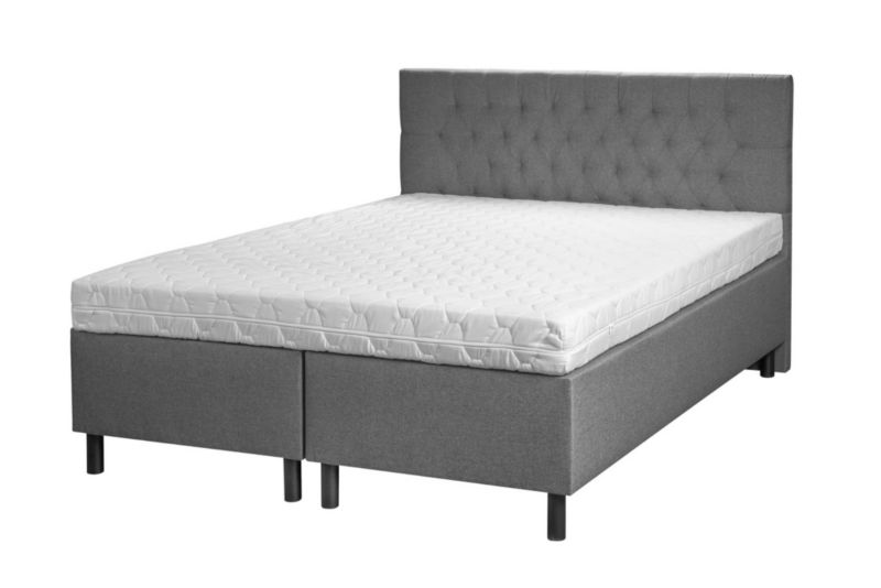 Łóżko Hotelowe Bonni BOX 30 z Wezgłowiem 160x200 + Materac Szare 1 szt.