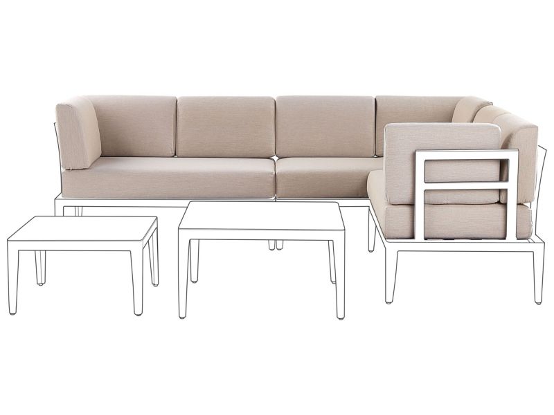 Komplet poszewek na poduchy ogrodowe Rima iii Beżowy 1 kpl