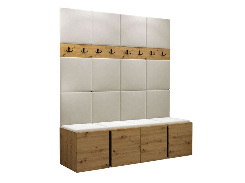 Garderoba MIRJAN 24 Orion V dąb artisan/czarny + beżowy 1 kpl.