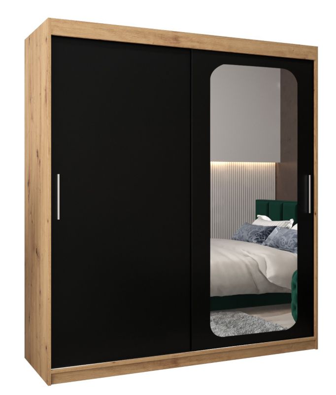 Szafa przesuwna Garderoba Abiks PROMO T2 180 artisan/czarny 1 szt.