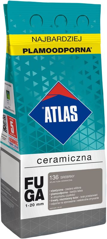 Fuga ceramiczna Atlas 136 srebrny 2 kg