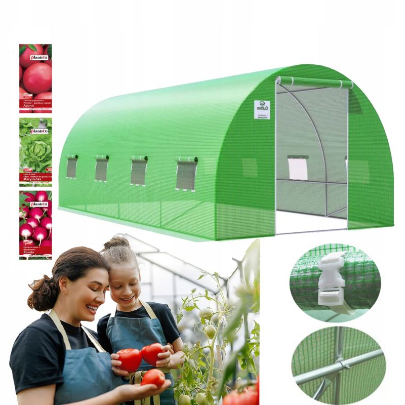 Tunel Foliowy Cultivo Ogrodowy 6x3 Szklarnia 3x6 Zielony Foliak 1 szt