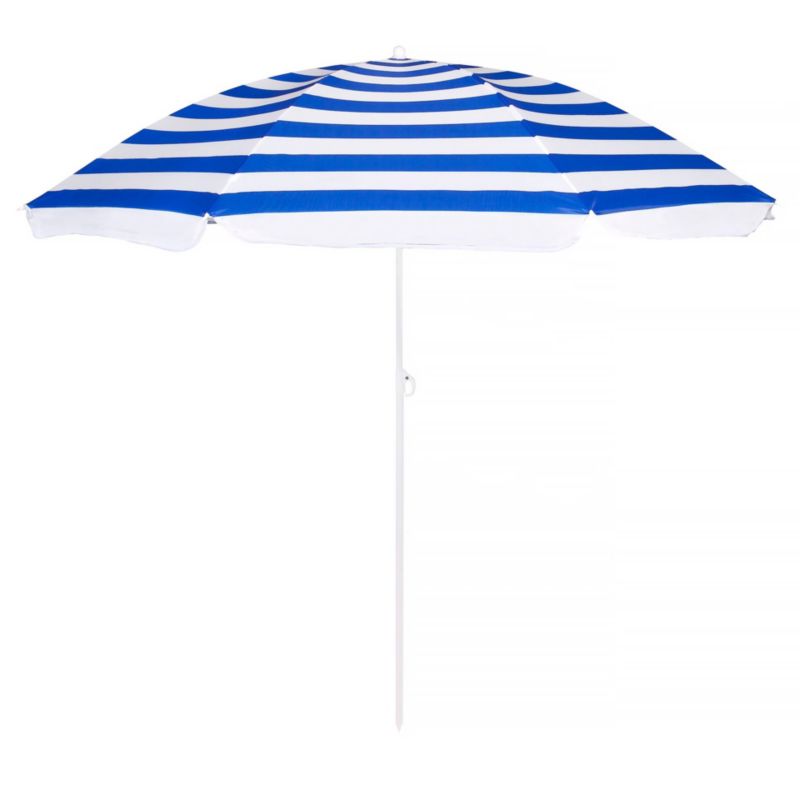 Parasol plażowy, ogrodowy Springos 180 cm łamany niebiesko-biały 1 szt.