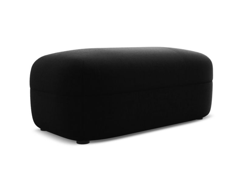 Pufa LaMiaSofa RIMINI z tkaniny welwetowej 92x48 cm czarny 1 szt.