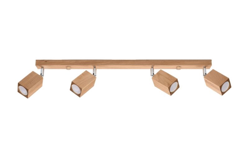 Reflektor sufitowy Sollux Lighting Keke chrom i ciemne drewno 4 x GU10 x 40W IP20 wym: 5 x 80 cm - 1 szt.