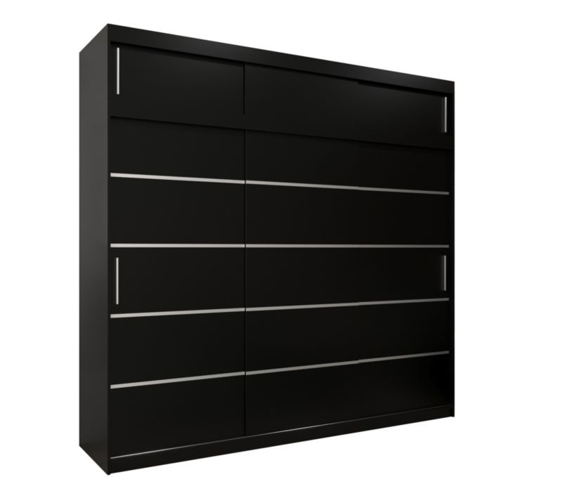 Szafa przesuwna Abiks Verona 1 250 czarny + czarny z nadstawką 1 szt.