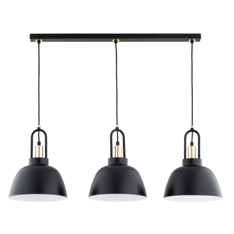Lampa wisząca Alfa Mirave 3750 czarno-złota-biała do kuchni 3xE27 x 15W 1 szt.