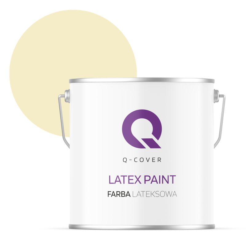Farba Lateksowa Do Ścian i Sufitów Q-Cover Blady żółty H6883 Głęboki Mat 5L