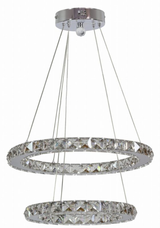 Lampa sufitowa wisząca Candellux Lords 2515 chromowana kryształowa wbudowany LED 24W 1 szt.