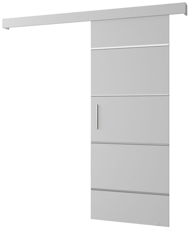 Drzwi przesuwne naścienne Abiks SALWADOR IV 80 biały mat + biały mat + srebrny 1 szt.