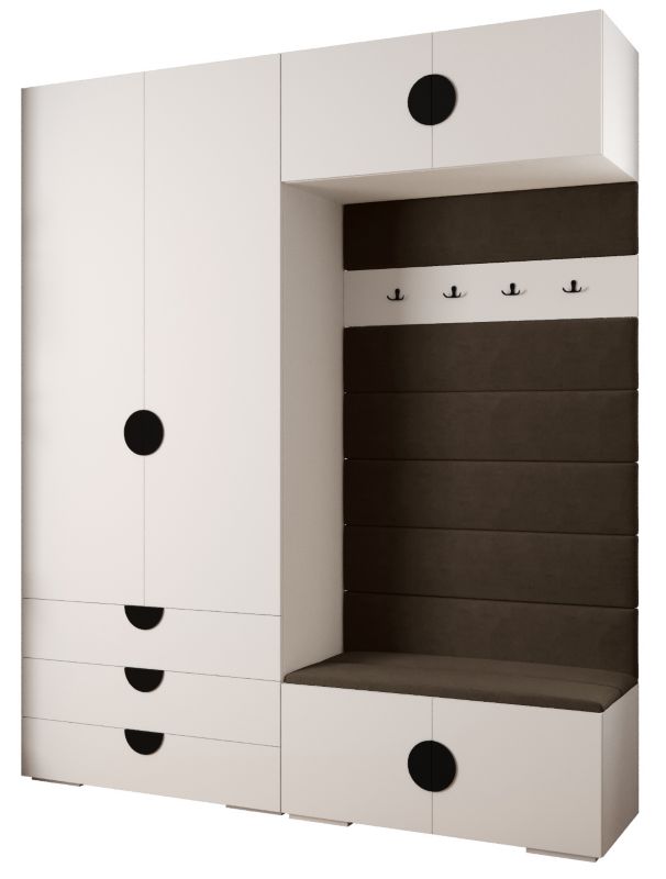 Garderoba do przedpokoju Abiks INOVA 4 Z12 biały+czarny+manila04 1 szt.