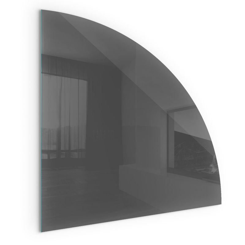 Szklana Podkładka Pod Kominek Ćwiartka Wallfluent 100x100 cm Szaro-brązowy ton 1 szt.