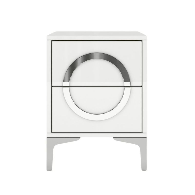 Biała nowoczesna szafka nocna Dancan EVA połysk 1 szt.