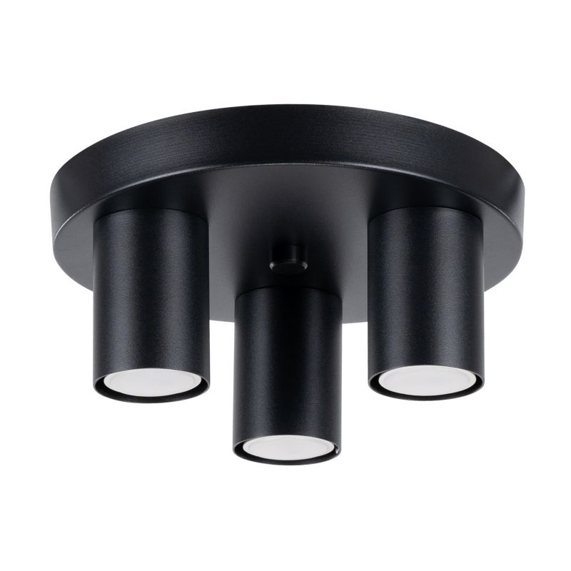 Spot Sollux Lighting Lagos czarny 3 x GU10 x 10W IP20 wym: 12 x 25 x 25 cm - 1 szt.