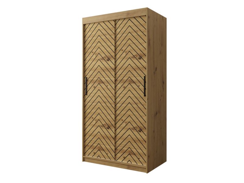 Szafa MIRJAN 24 Jodełka 1 100 dąb artisan + czarny 1 szt.