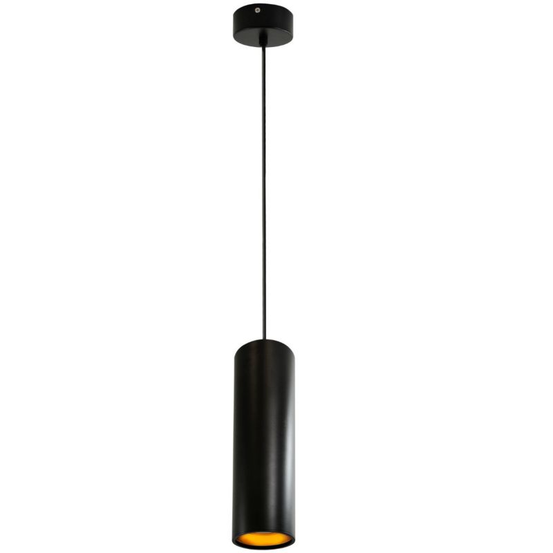 Lampa wisząca Polux Lati 7576 czarno-złota tuba 1xGU10 x 8W 1 szt.
