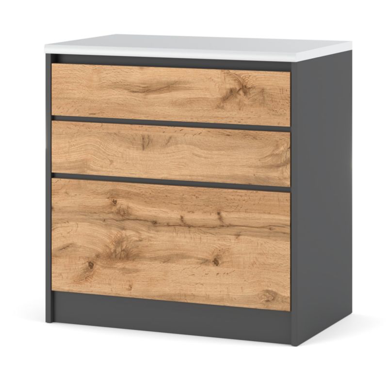 Szafka Kuchenna Hurtownia-Mebli Stojąca Z Szufladami Bella dolna D803SZ 80cm Szary Mat Dąb Wotan 80x47x85 cm 1szt.