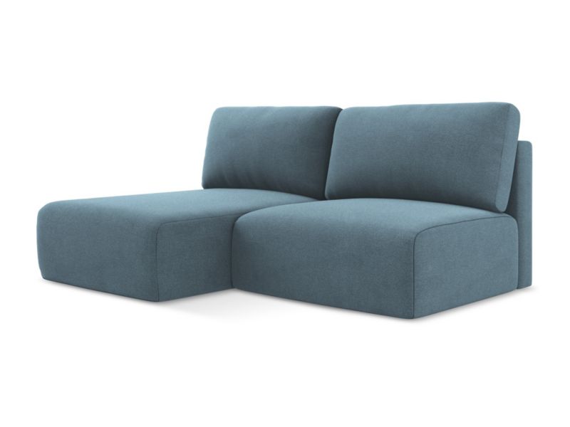Lewy narożnik z funkcją spania LaMiaSofa OSTIA z tkaniny strukturalnej 210x149 cm jasny niebieski 1 szt.