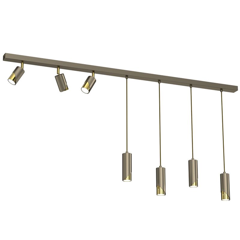 Lampa sufitowa Luminex Shift tytanowy złoto-złoty połysk Listwa z lampami 7 x GU10 x 15W wym: 100 x 150 x 5,5 cm - 1 szt.