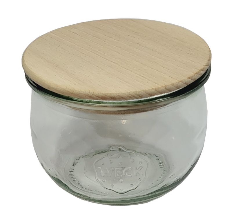 Słoik MODO24 Weck 370 ml fi 80 tulip drewniane wieko 1 kpl.