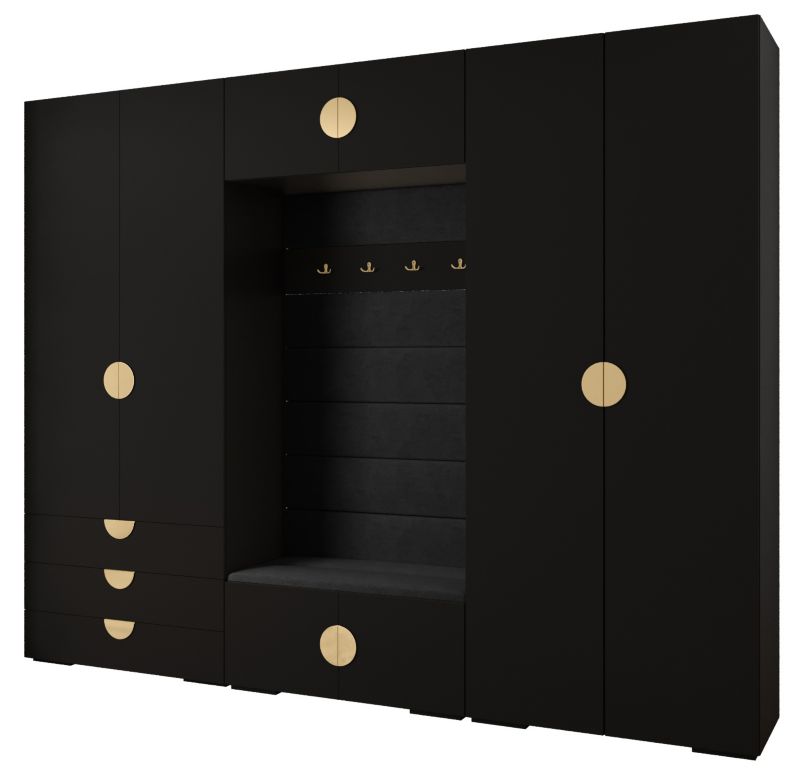 Garderoba do przedpokoju Abiks INOVA 4 Z14 czarny+złoty+manila18 1 szt.