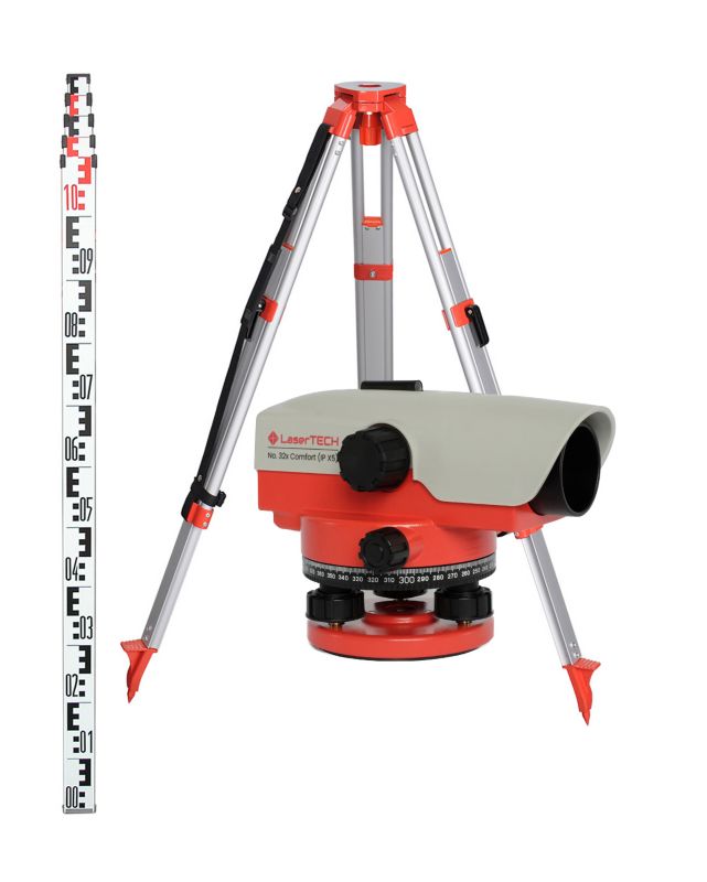 Niwelator optyczny LaserTECH No. 32x Comfort (zestaw) + łata 5m (BS 15) + statyw (BT 20) 1 kpl.