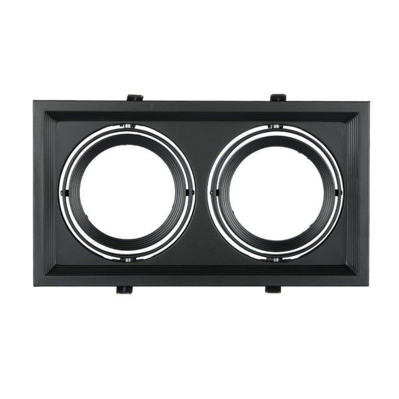 Oprawa sufitowa wpuszczana V-TAC czarna ruchoma 2 x G53 x 15W IP20 prostokątna - 1 szt.