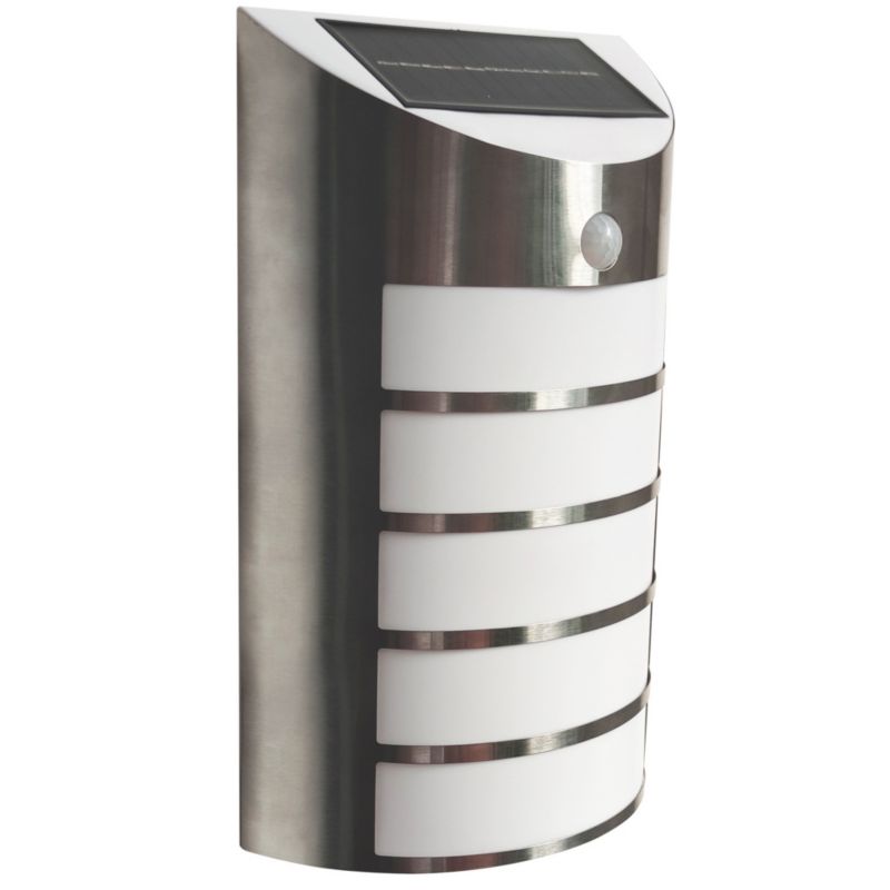 Kinkiet solarny z czujnikiem Polux Saffo srebrno-biały LED 6000K IP44 wym: 28 x 16 x 16 cm metal - 1 szt.